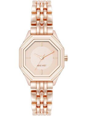 Nine West Women\'s Gold Analog Japanese Quartz Solid Octagonal Bracelet Watch Nine West Women main image 3